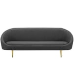 Modway Sublime Canapé de velours en gris/or avec courbe verticale