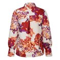 thumbnail image 4 of IROINID Liquidation Chemises à Manches Longues pour Femmes à Col en V Été Imprimé Boutons Col Rabattu Hauts Blouse Chemise Chandail, Orange, 4 of 6
