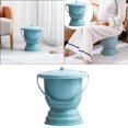 thumbnail image 3 of Handheld Spittoon with Lid Portable Pot Urine Bucket Home Urinal Bottle for Bedroom Blue, 3 of 8