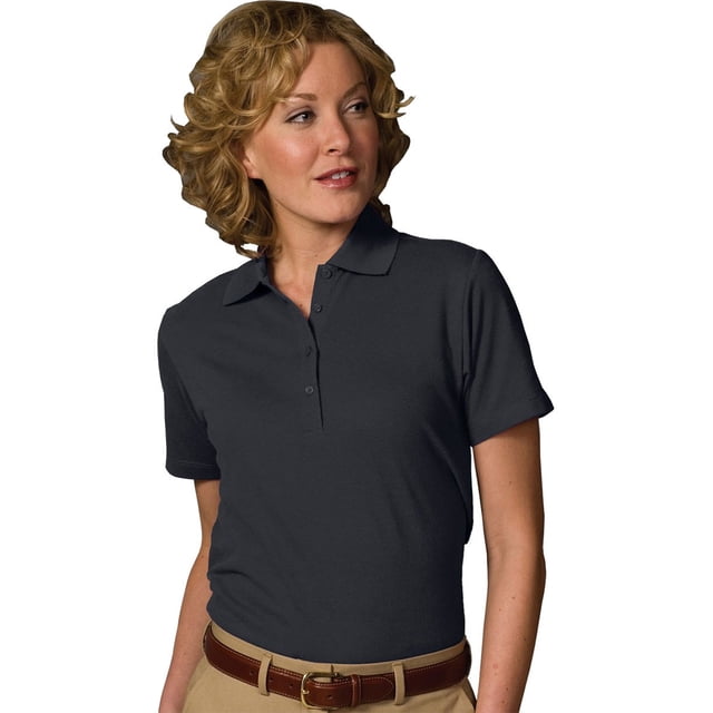Edwards Garment Polo à Manches Courtes au Toucher Doux pour Femmes Grand Steele Gris