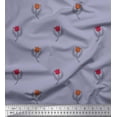 thumbnail image 1 of Soimoi Poly Georgette Fabric Leaves & Floral Block Printed Fabric 1 Yard 52 Inch Wide, 1 of 1