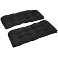 thumbnail image 1 of Outsunny Coussins de Banc de Patio 2 Pcs Coussin de Causeuse d'Extérieur 2 Places Noir, 1 of 9