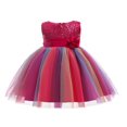 thumbnail image 1 of Robes Sans Manches à Sequins pour Bébé Fille Robe Princesse Arc-en-Ciel Robe de Soirée Tutu, 1 of 4