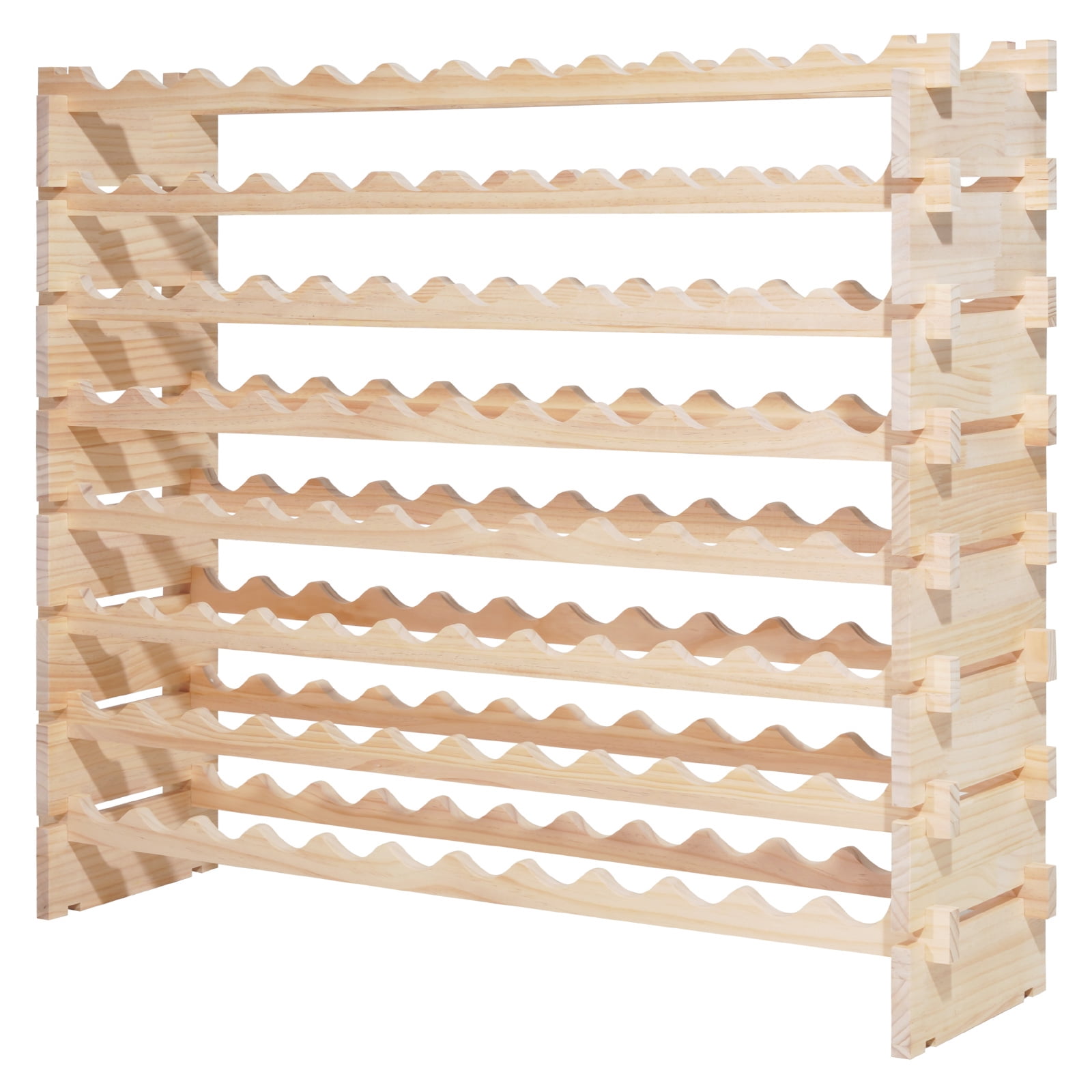 KFFKFF 96 Bottle Stackable Modular Wine Rack, 8-Tier Wine Bottle Holder ...