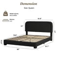 thumbnail image 2 of Hcore Boucle Bed Frame Queen Size,Modern Black Bed Frame with Adjustable Headboard, Soft Rounded Corners,No Box Spring Required,Easy Assembly, 2 of 6