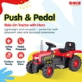 thumbnail image 2 of DOLU Tracteur à Pédales Jouet à Chevaucher, Voiture d'Extérieur Durable pour Enfants de 3 Ans et Plus, Rouge, 2 of 8