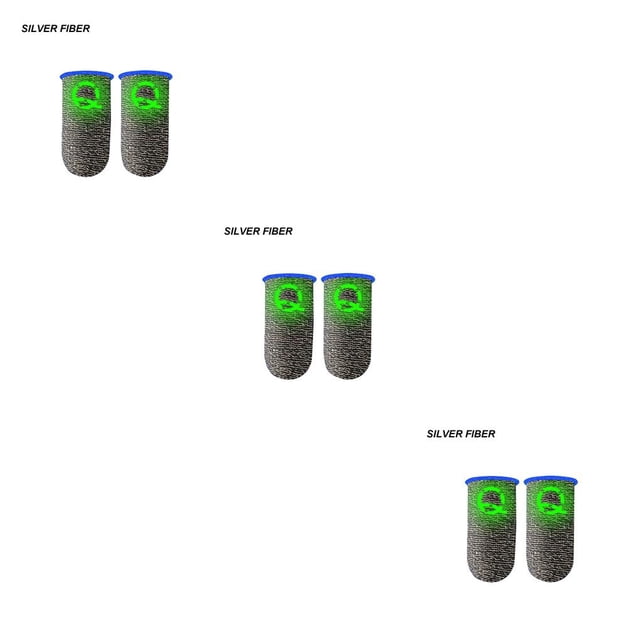 Ruiboury 2pcs Gaming Finger Sleeve Breathable Luminous Fingertips For PUBG Mobile No.04 3Set