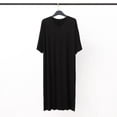 thumbnail image 2 of FhsagQ Pyjama Hommes Pyjamas Boxeurs Coton Super Ajusté Homme Couleur Unie Manche Courte Col Rond Chemise de Nuit Peignoir Tenue d'Intérieur Pyjama Hommes Vêtements de Nuit Paquet TG Comfortsoft Noir TTTG, 2 of 3