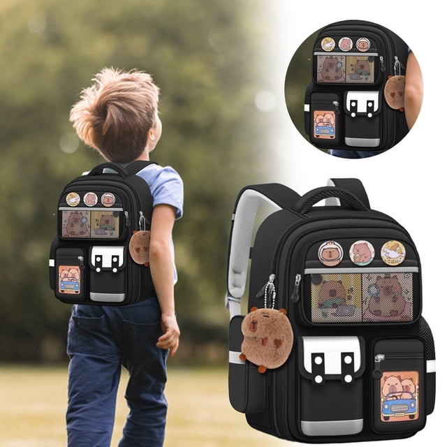 **Large Capacity Cute Capybara Backpack For Junior High Students Durable And Easy To Clean Ergonomic Design For Back ** Stationery Organizer Rhinestones for Crafts Stationery Cards And Envelopes Set