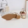 thumbnail image 4 of Gold Sandal Heels Hollow-Out Breathable Princess Sandals for Girls Spring/Summer Style Soft Sole Bow-Decorated for Medium and Large Children Small Heel Sandals, 4 of 6