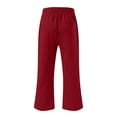 thumbnail image 5 of DPTALR Womens Casual Solid Color Elastic Loose Pants Straight Wide Leg Trousers With Pocket, 5 of 5
