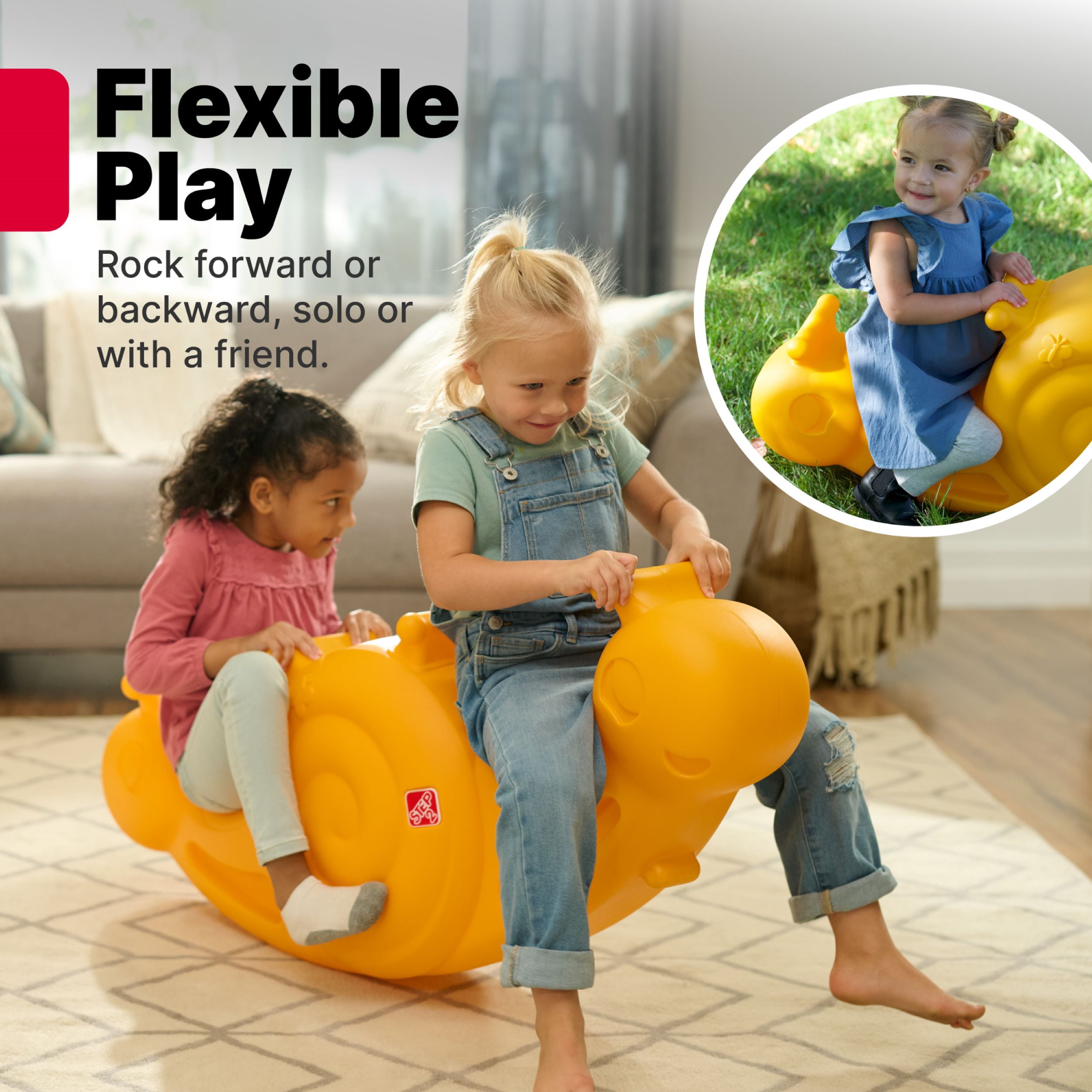 Step2 Bascule Escargot Jouet en Résine pour Enfants Convient à 2 Tout-Petits, Âgés de 18 Mois à 3 Ans