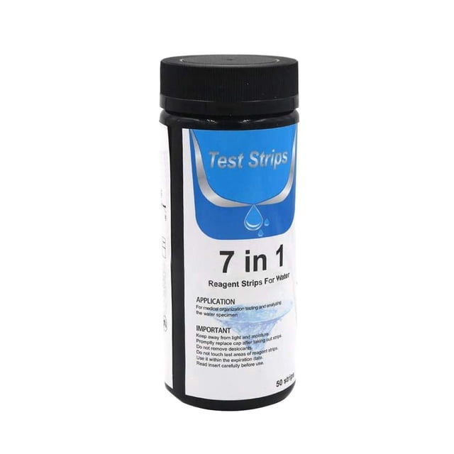 Agiferg 7 In 1 Water Quality Test Paper Swimming Pool PH Test Strip Pool Test Strip Drinking Water Chemistry Test 50PCS