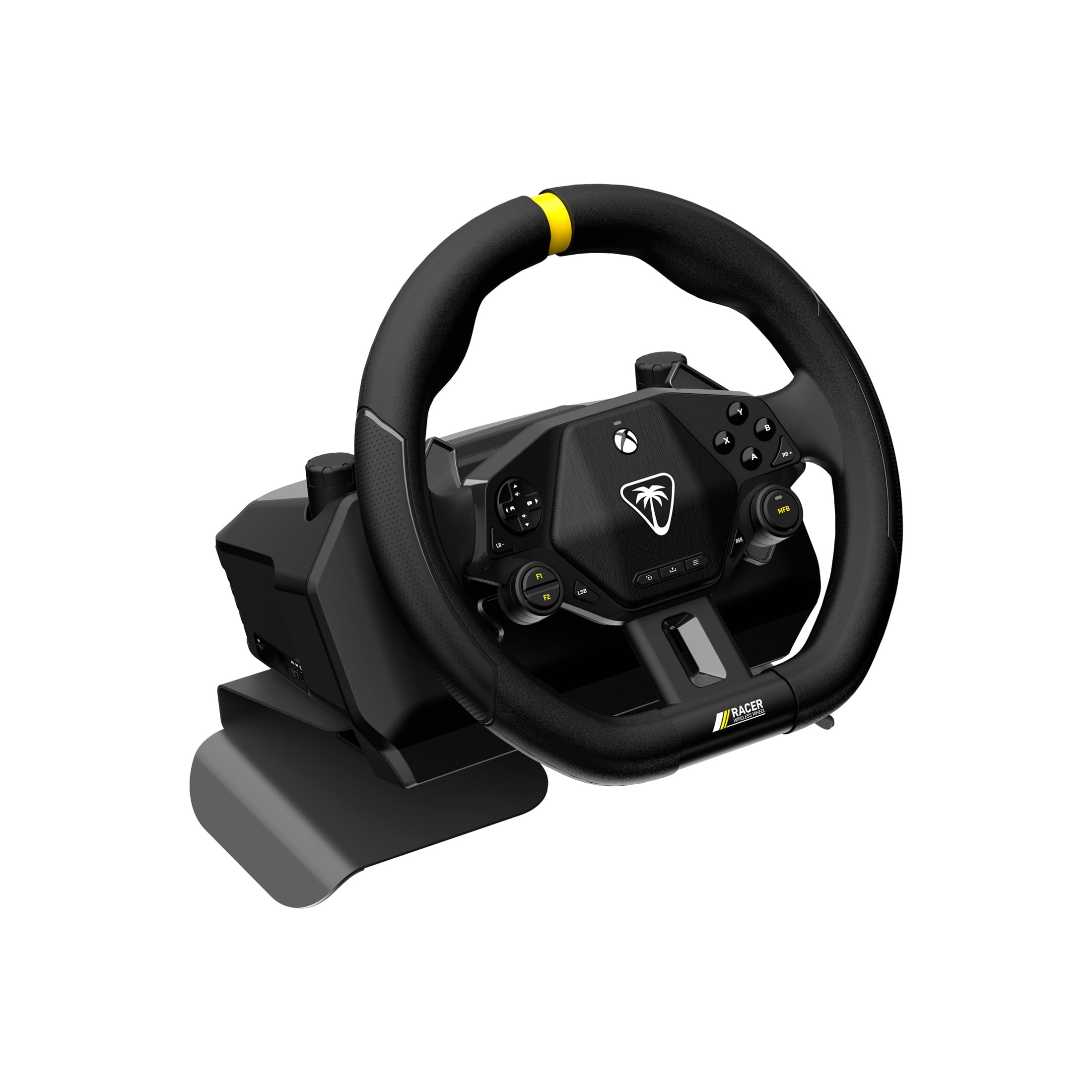 Système de volant de course sans fil Turtle Beach Racer (Noir) - Sous licence officielle pour Xbox Series X|S, Xbox One et Windows - Design complet, connexion sans fil fiable, jusqu'à 30 h d'autonomie