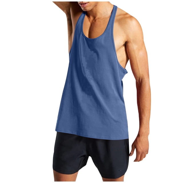 Plebaso Débardeurs pour Hommes Sans Manches à Dos Nageur T-Shirt de Musculation Entraînement Course T-Shirts Athlétiques