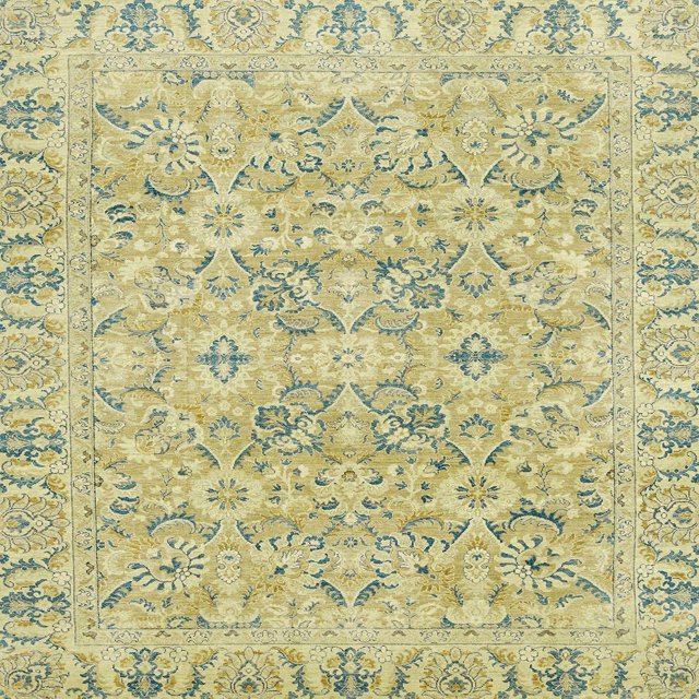 Ahgly Company Indoor Square Abstract Copper Green Oriental Area Rugs, 4' Square