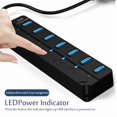 thumbnail image 4 of 7 Port Multi USB Power Adapter USB 3.0 Splitter Hub Multiple Expander Switch Cable Docking Stations, 4 of 6