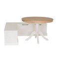 thumbnail image 3 of Riverbay Furniture Backless White Storage Nook and Round Table Natural Wood, 3 of 15