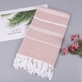 thumbnail image 4 of Serviette de Plage Turque Antiadhésive Motif Rayé Sable pour Adultes Châle de Sauna Extérieur, 4 of 5