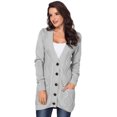thumbnail image 4 of Women Black/Gray/Green/Red/Purple Front Pocket and Buttons Closure Cardigan, 4 of 6