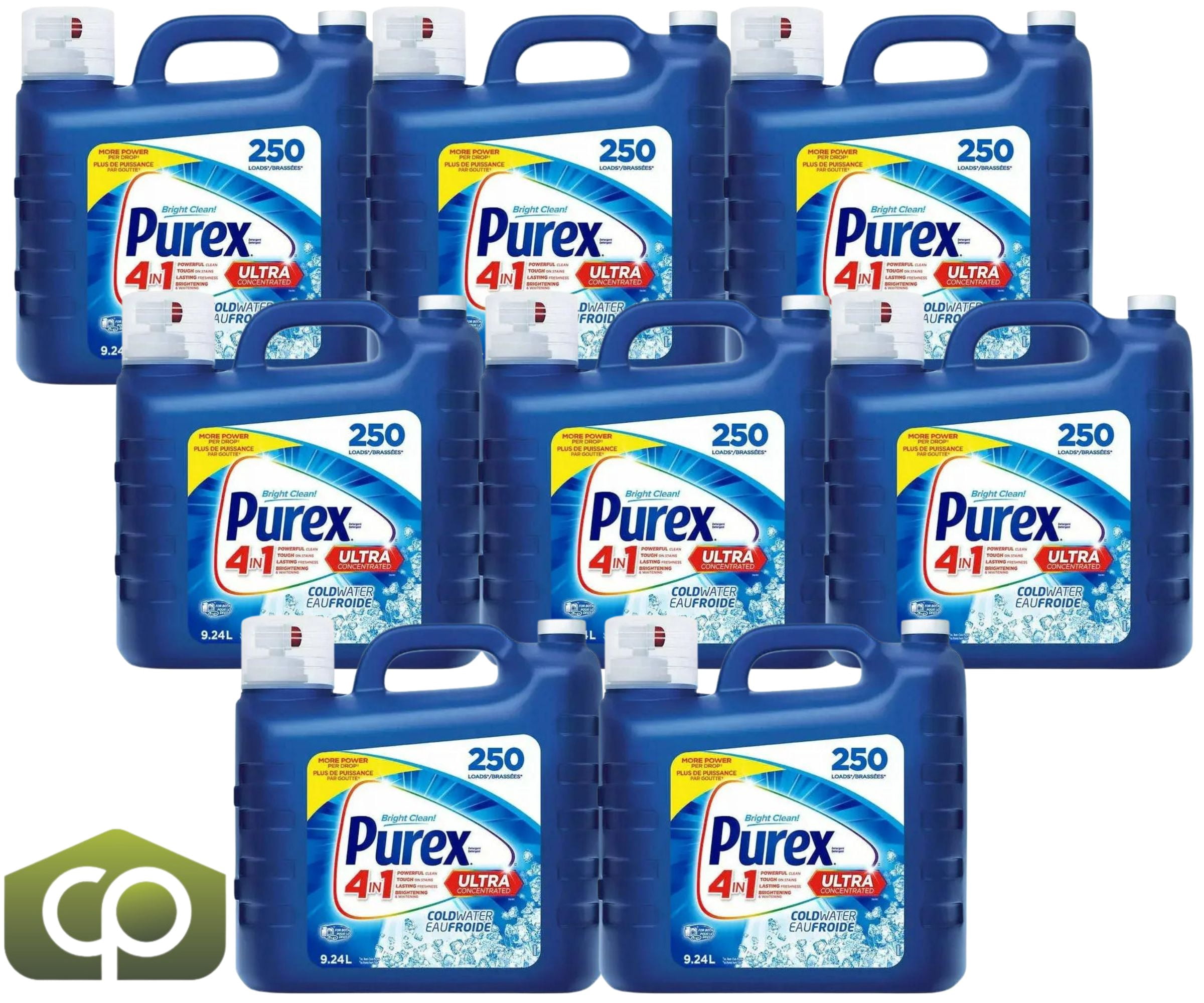 Purex Cold Water Ultra Concentrated Laundry Detergent - 250 Wash Loads(8/Case)-TOTAL 2000 LOADS