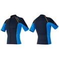 thumbnail image 2 of Oyolan Men 15mm Neoprene Wetsuits Top Short Sleeve Rash Guard Shirts Professional Swimwear Navy Blue M, 2 of 10