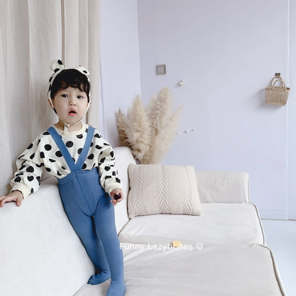 Newborn Baby Suspender Overall Pantyhose Solid Color High Waist Ribbed Knit Tights Infant Spring Autumn One-piece Leggings