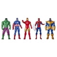 thumbnail image 1 of Marvel 6-Inch (15 CM) Hulk, Captain America, Iron Man, Spider-Man, & Black Panther Action Figure 5-Pack, 1 of 4