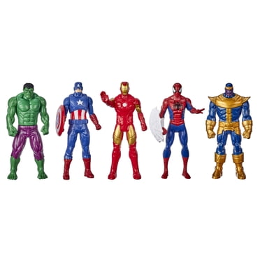 Marvel 6-Inch (15 CM) Hulk, Captain America, Iron Man, Spider-Man, & Black Panther Action Figure 5-Pack