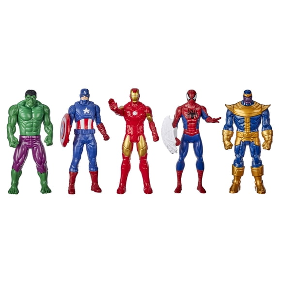 Marvel 6-Inch (15 CM) Hulk, Captain America, Iron Man, Spider-Man, & Black Panther Action Figure 5-Pack