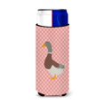thumbnail image 1 of Caroline's Treasures Caroline's Treasures Saxony Sachsenente Duck Pink Check Decorative Can Hugger Slim Multicolor"", 1 of 1