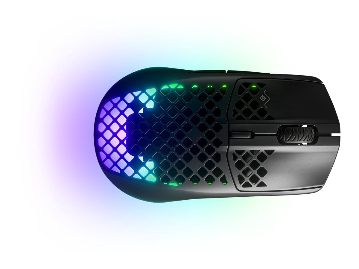 SteelSeries Aerox 3 2022 Edition - Mouse - ergonomic - right-handed - optical - 6 buttons - wireless, wired - 2.4 GHz, Bluetooth 5.0, USB-C - USB-C wireless receiver - onyx black matte - color box