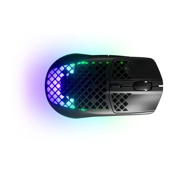 SteelSeries Aerox 3 2022 Edition - Souris - Ergonomique - Droitier - Optique - 6 Boutons - Sans Fil, Filaire - 2,4 GHz, Bluetooth 5.0, USB-C - Récepteur Sans Fil USB-C - onyx Noir Mat - Boîte Couleur