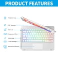 thumbnail image 4 of Rose Gold Bluetooth Keyboard with 360-Degree Rotation for iPad Pro 11, Air 4 & 5 - Compatible with Multiple Models, Lightweight ABS Design, Long Battery Life and Fast Charging, 4 of 7