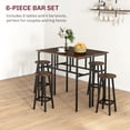 thumbnail image 4 of HOMCOM Ensemble de Table de Bar 6 Pcs avec 2 Tables de Déjeuner 4 Tabourets pour Cuisine, 4 of 10