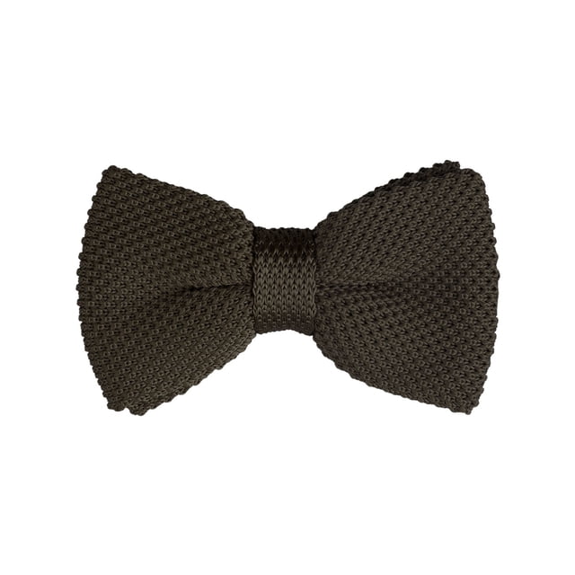 INSPIRE CHIC Men's Pre-Tied Bow Ties Adjustable Strap Solid Color Knitted Bowtie Brown