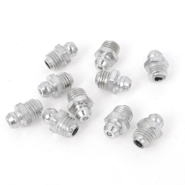 Unique Bargains 10 Pcs Filetage Mâle Argenté 7.7mm Dia Filetage Droit Raccords de Mamelons Graissés