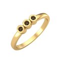 thumbnail image 2 of Bague Empilable pour Femme en Forme Ronde en Quartz Fumé en Argent Sterling 925 Vermeil Or Bijou Délicat, 2 of 4