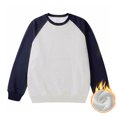 thumbnail image 2 of cfhntfmh Chandail à Col Rond pour Hommes Mode à Blocs de Couleur Manches Longues Chandail à Enfiler Hauts Chaud en Molleton Chandails de Base Automne Hiver Manteau, 2 of 6
