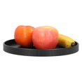 thumbnail image 1 of Plateau de Service Rond, Assiette de Service Noire Plateau à Thé en Bois pour la Maison pour la Cuisine 24 cm, 1 of 8