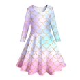 thumbnail image 4 of MIASHUI Robe Sirène Filles Enfants Manches Longues Scintillante Robes de Vacances, Rose, 10-13 Ans, 4 of 5
