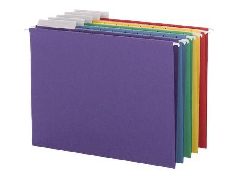 Smead Dossiers Suspendus à Onglet Lettre, Bleu & Jaune & Violet & Rouge & Vert, 25 Unités