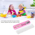 thumbnail image 1 of Baby Cutlery, Asixx 2 PCS Stainless Steel Fork And Spoon With Box For Kids Flatware Tableware, 1 of 8
