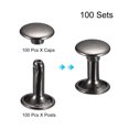 thumbnail image 3 of Unique Bargains 100 Sets Leather Rivets 9mm Double Cap Rivets 12mm Height Metal Studs Rivet, Gun-black, 3 of 5