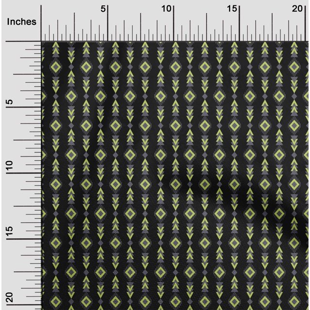 oneOone Cotton Cambric Fabric Diamond & Triangle Geometric Print Sewing Fabric BTY 56 Inch Wide