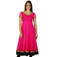 thumbnail image 1 of Bimba Flaired Net Anarkali Dress Solid Kurta Kurti Indian Tunic Custom Clothing, 1 of 5
