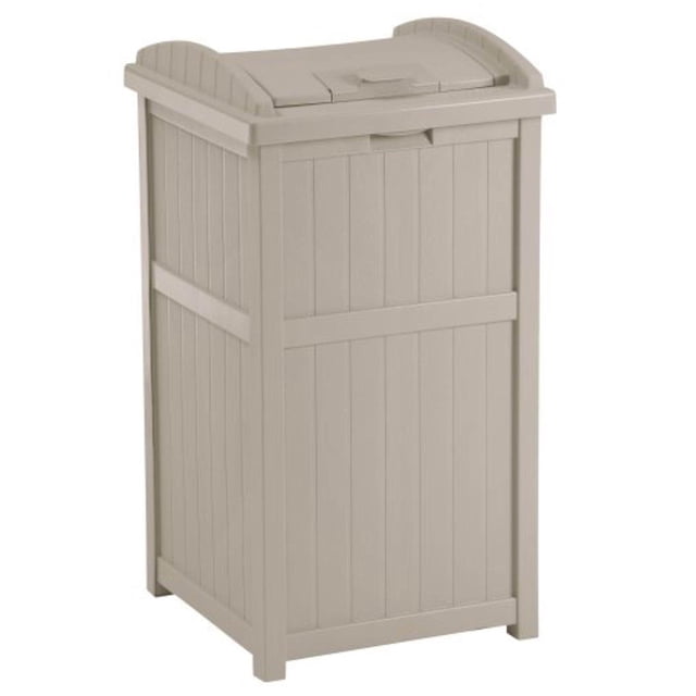 Suncast Cache-Poubelle en Résine pour Terrasse et Patio de 30 à 33 Gallons, Taupe (Lot de 2)