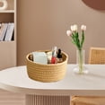thumbnail image 3 of Wall Art for Living Roomround Woven Storage Baskets, Soft Cotton Rope Woven Blanket Baskets Storage Basket Portable Basket Organizer Decorative Baskets for Storage Living Room, 3 of 6
