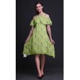 thumbnail image 3 of Bimba Green Bird Printed Womens Cold Shoulder Tunic Party Round Neck Shift Dress - XX-Large, 3 of 6