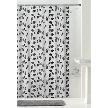 Rideau ou doublure de rideau de douche Just Leaves en PEVA Mainstays, 178&nbsp;cm&nbsp;x&nbsp;183&nbsp;cm (70&nbsp;po&nbsp;x 72&nbsp;po), noir